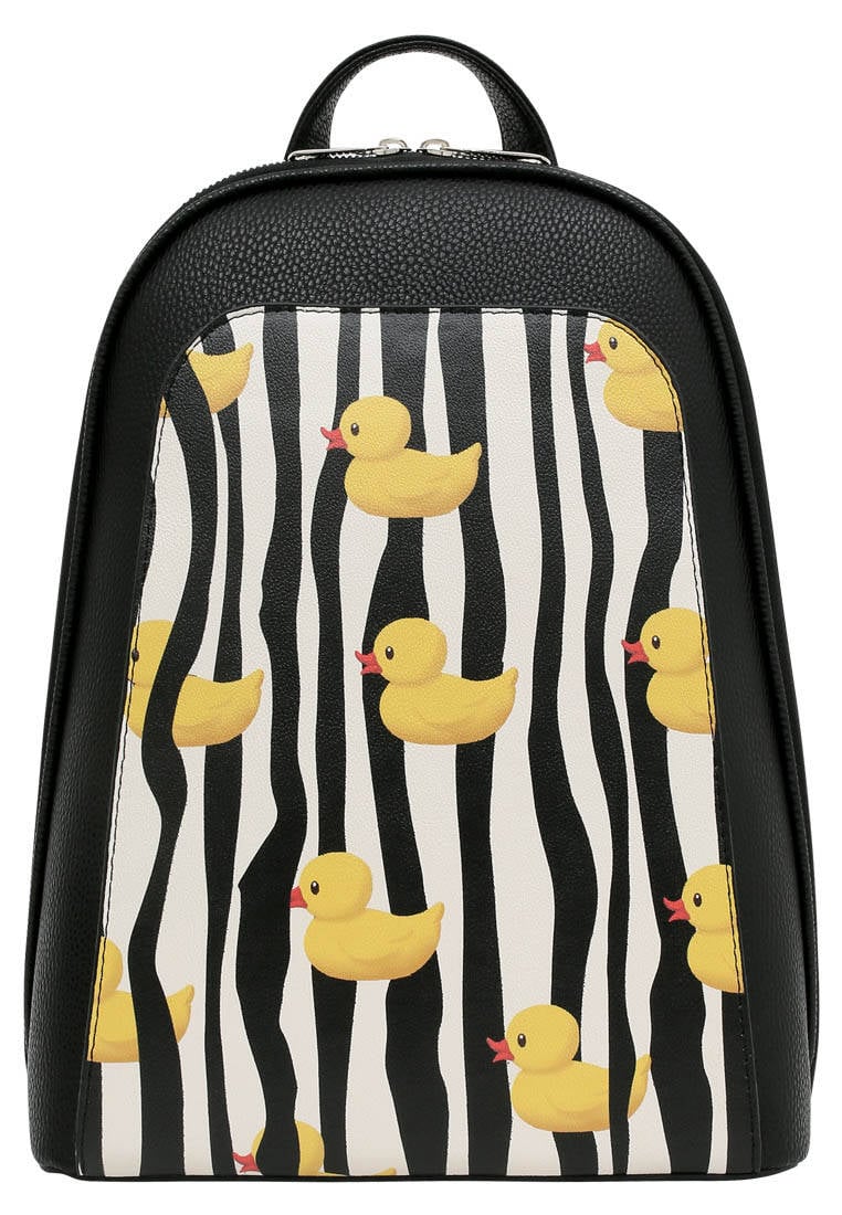 Women Vegan Leather Black Backpack - Ducky Design