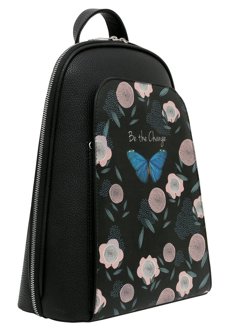 Women Vegan Leather Black Backpack - Be The Change Design