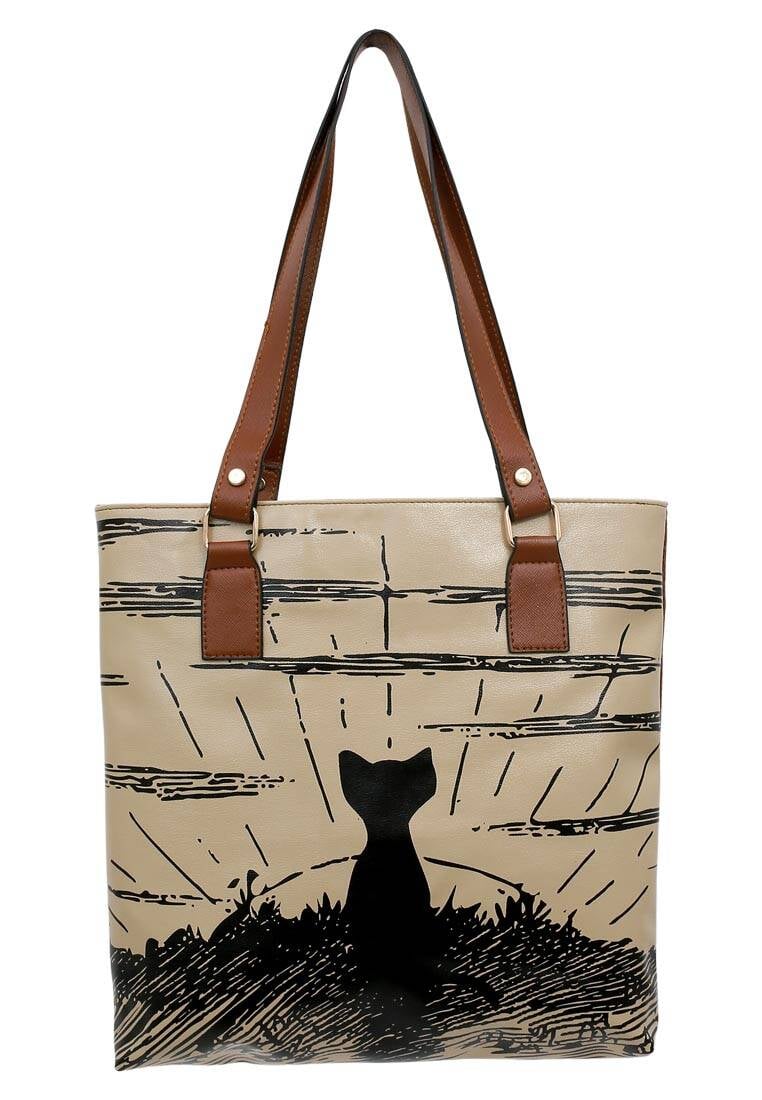 Women Vegan Leather Brown Shoulder Bag - Never Miss a Sunset Design