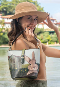 Women Vegan Leather Handbag - Going On An Adventure Design