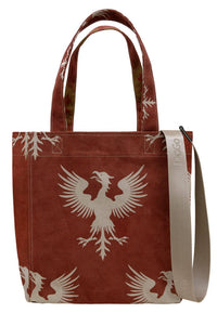Women Vegan Orange Large Tote Bag - Mythical Creatures