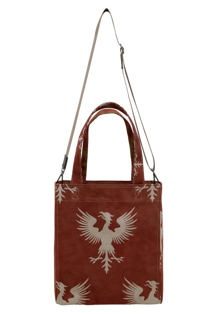 Women Vegan Orange Large Tote Bag - Mythical Creatures