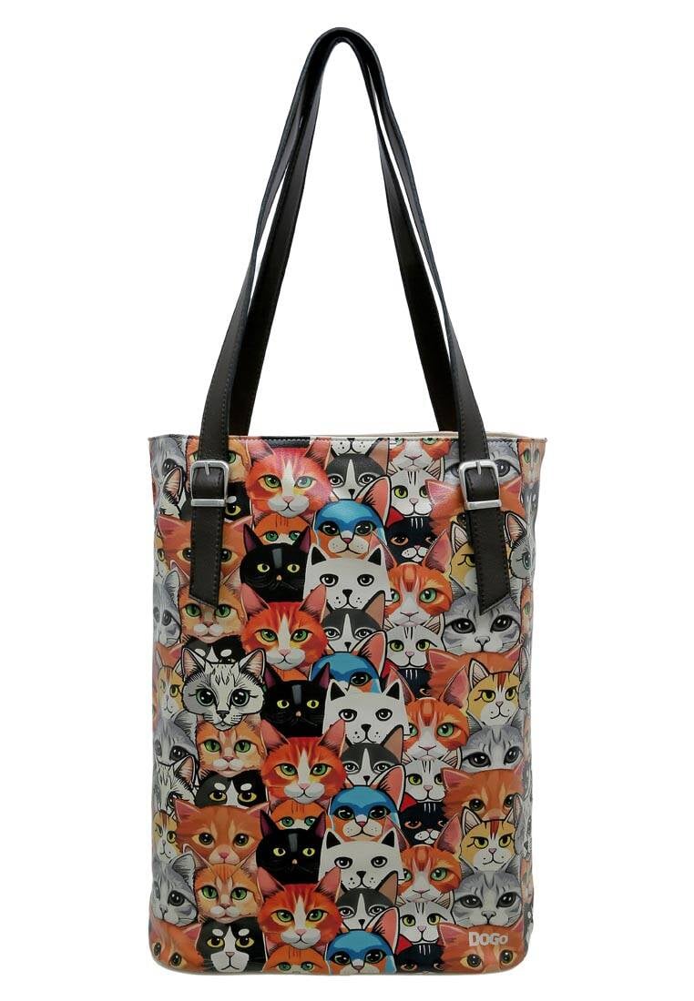 Women Vegan Leather Shoulder Bag - Cat Audience Design