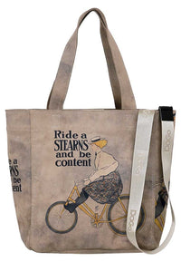 Women Vegan Gray Large Tote Bag - Rider Woman Design