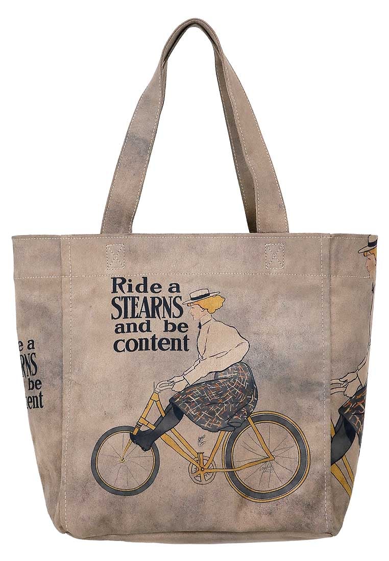 Women Vegan Gray Large Tote Bag - Rider Woman Design