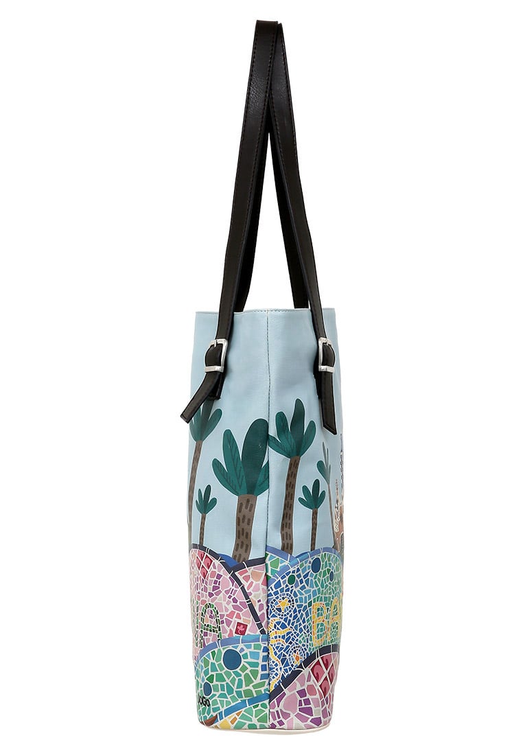 Women Vegan Leather Turquoise Shoulder Bag - The Mosaics of Barcelona Design