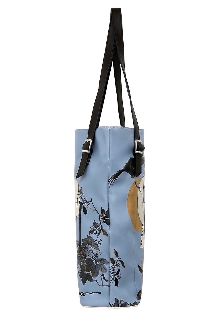 Women Vegan Leather Blue Shoulder Bag - Deep Thought with The Deep Design