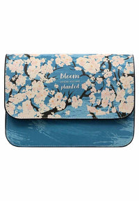 Women Vegan Blue Bag - Bloom Where You Are Design