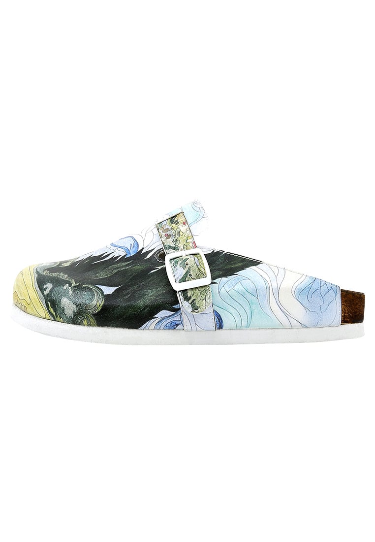 Women Vegan Leather Multicolor Slippers - Vincent van Gogh A Wheat Field with Cypresses Design