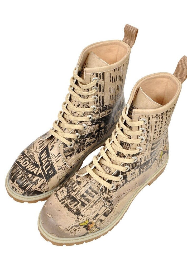 Women Vegan Leather Beige Long Boots - One way only Design