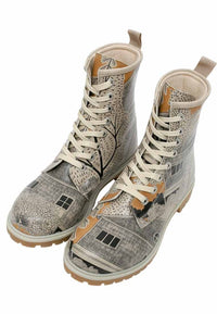 Women Vegan Leather Multicolor Long Boots - There You Are Design