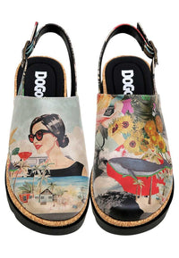 Women Vegan Leather Multicolor Wedge Sandals - Lucid Dreaming Design