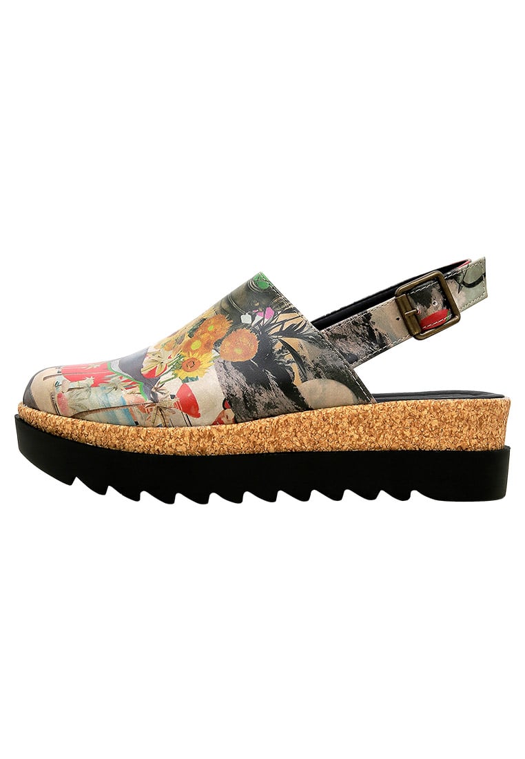 Women Vegan Leather Multicolor Wedge Sandals - Lucid Dreaming Design