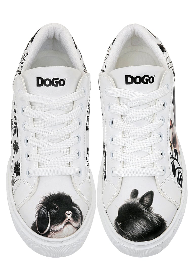 Women Vegan Leather White Sneakers - Fluffy Design