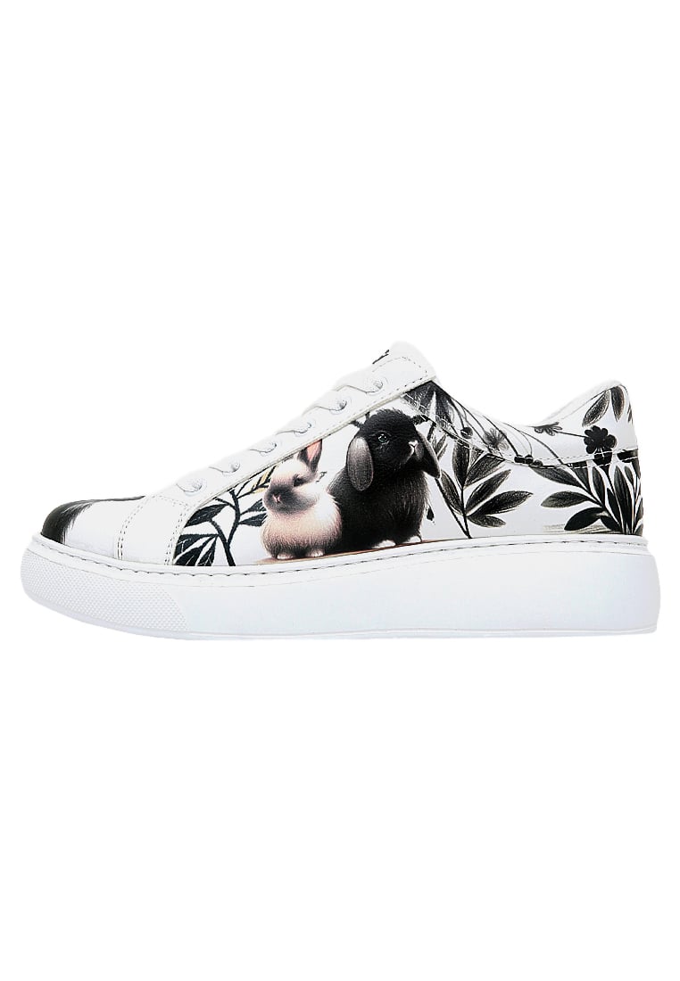 Women Vegan Leather White Sneakers - Fluffy Design