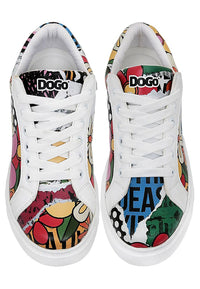 Women Vegan Leather White Sneakers - Creative Mess Design