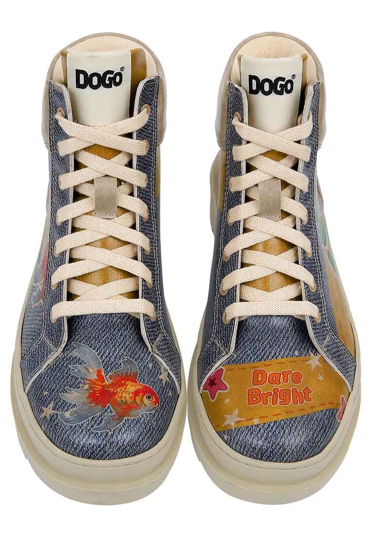 Women Vegan Leather Blue Boots - Dare Bright Design