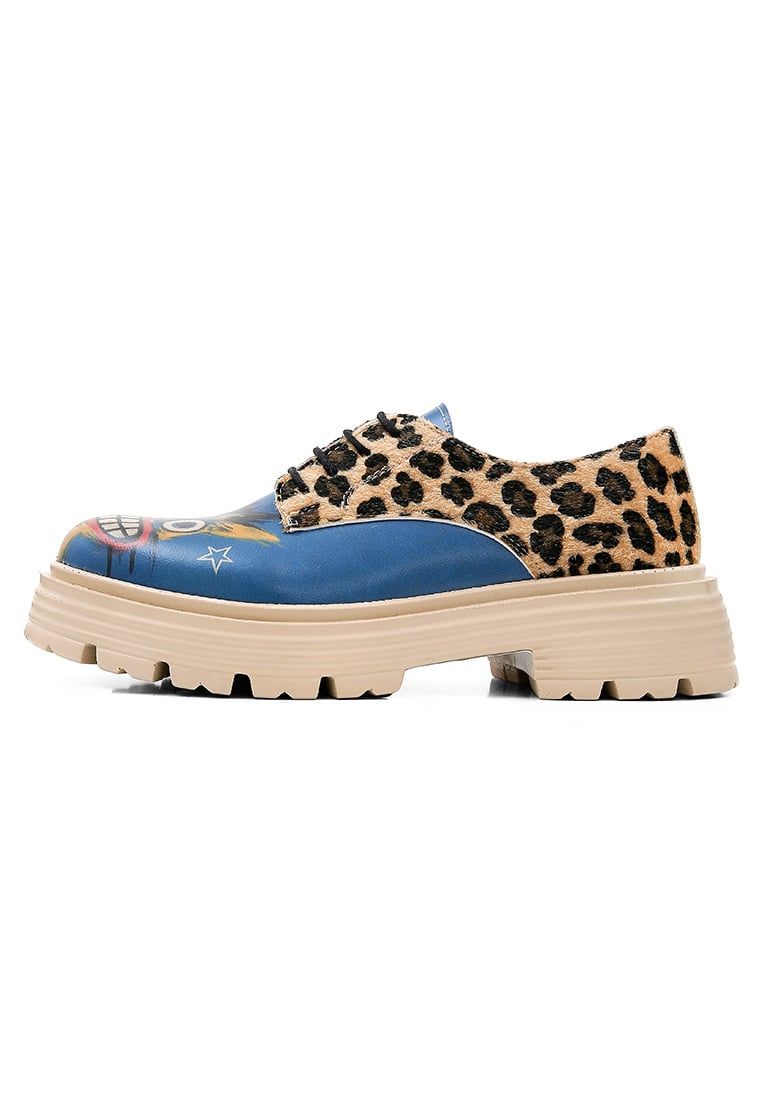 Women Vegan Leather Blue Sneakers - Meow Attack Design