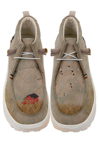Women Vegan Leather Cream Boots - The Escape of the Spirits Design