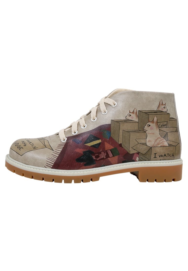 Women Vegan Leather Beige Ankle Boots - I Watch and Judge Design