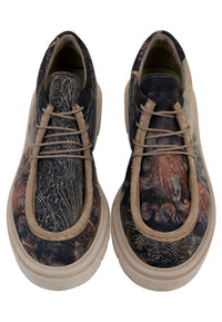 Women Vegan Multicolor Loafers - The Model Book of Calligraphy Design