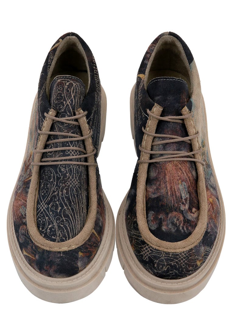 Women Vegan Multicolor Loafers - The Model Book of Calligraphy Design