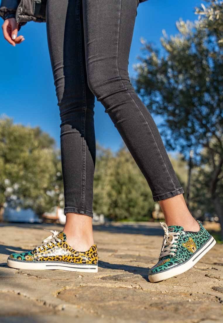 Women Vegan Leather Multicolor Sneakers - Wild Spirit Design