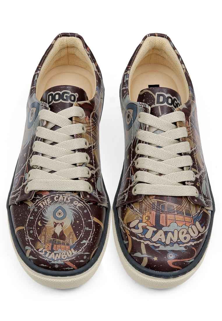 Women Vegan Leather Multicolor Sneakers - The Cats of Istanbul Design