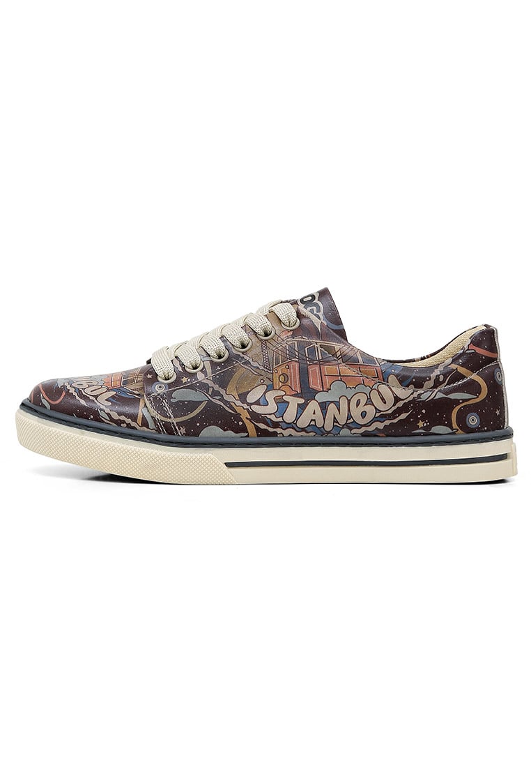 Women Vegan Leather Multicolor Sneakers - The Cats of Istanbul Design