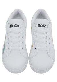 Unisex Kids Vegan Leather White Sneakers - Mission Cheese Possible Design