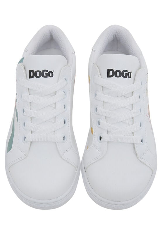Unisex Kids Vegan Leather White Sneakers - Mission Cheese Possible Design