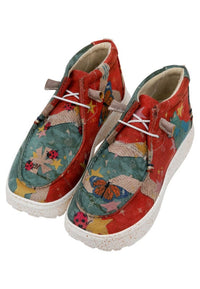 Women Vegan Leather Orange Sneakers - Paper Animals Design