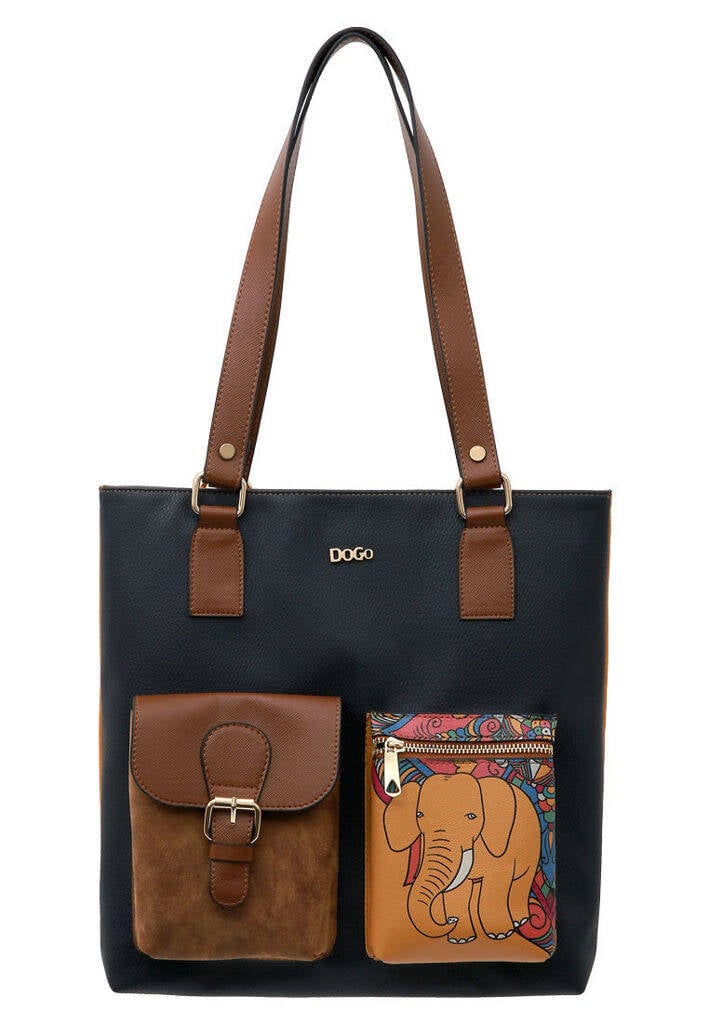 Women Vegan Leather Navy Shoulder Bag - India Design