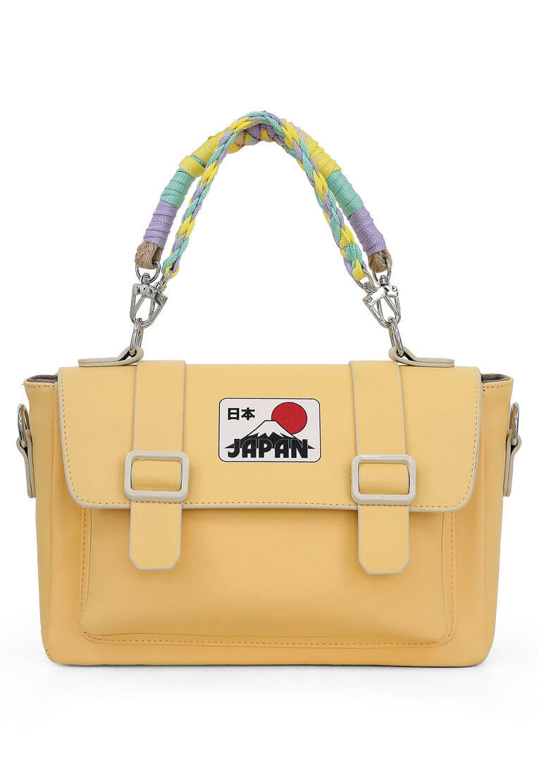 Women Vegan Leather Yellow Purse - Japan Design