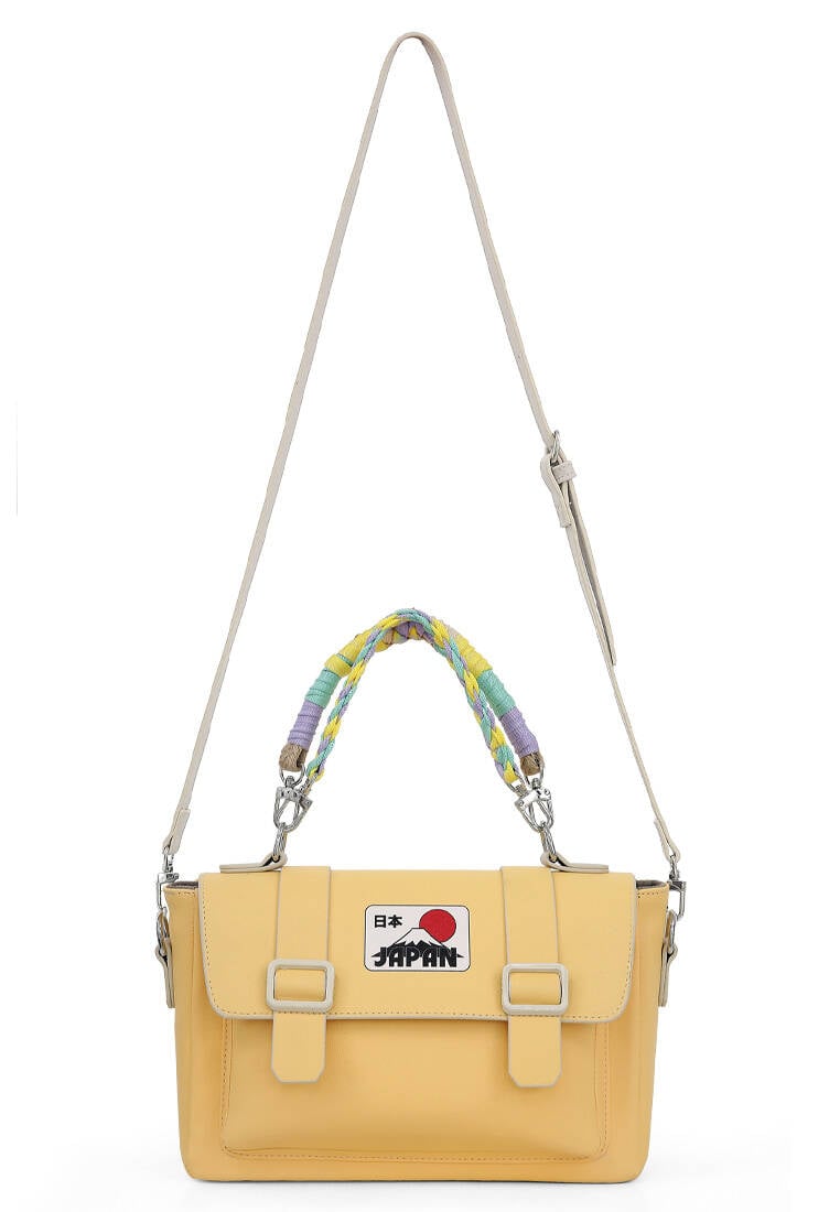 Women Vegan Leather Yellow Purse - Japan Design
