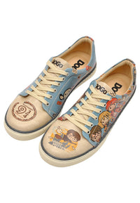 Women Vegan Leather Turquoise Sneakers - Warner Bros Imaginary School Harry Potter Design
