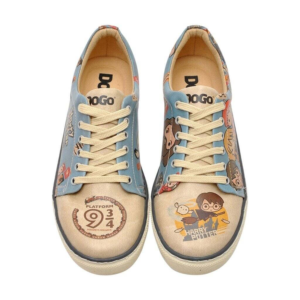 Women Vegan Leather Turquoise Sneakers - Warner Bros Imaginary School Harry Potter Design