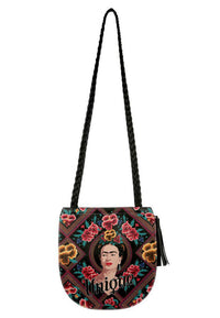 Women Vegan Leather Shoulder Bag - Beauty In The Broken Frida Kahlo Design