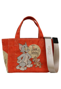 Women Vegan Orange Medium Tote Bag - Warner Bros Tom & Jerry Design