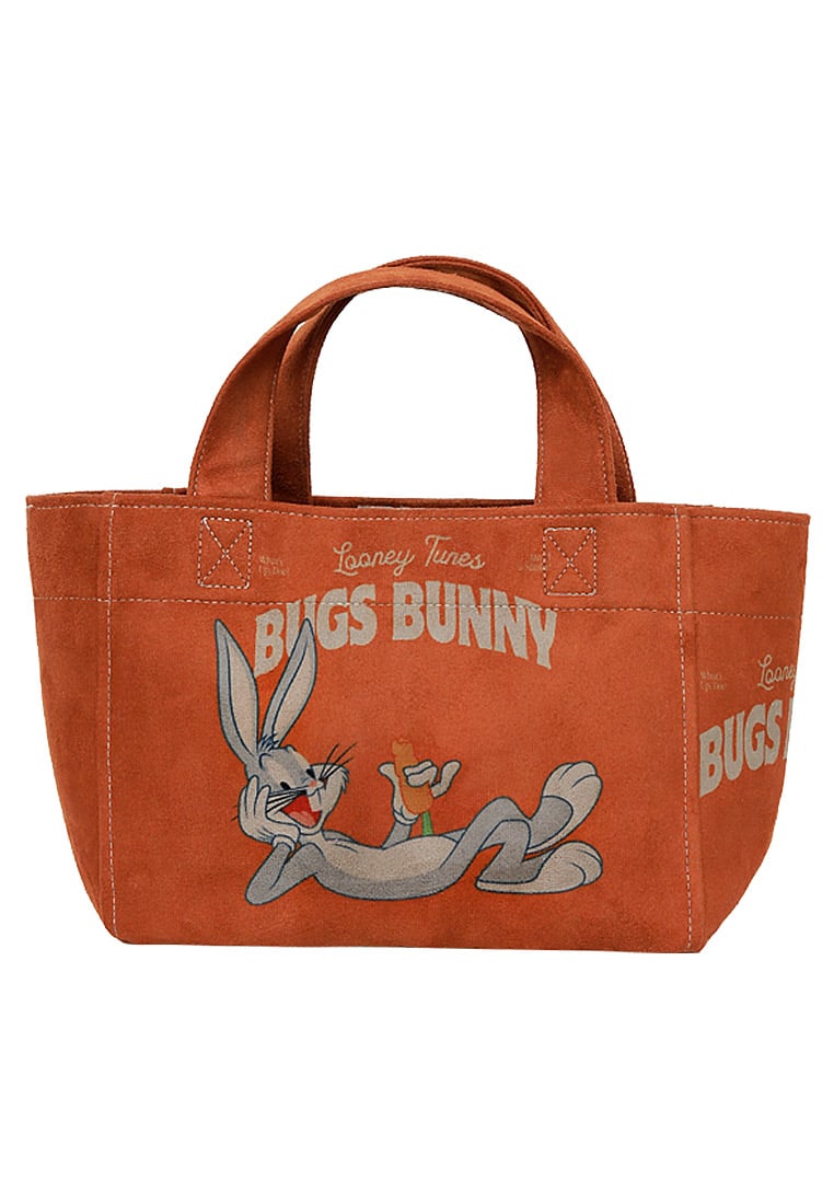 Women Vegan Leather Medium Tote Bag - Chill Bunny Design