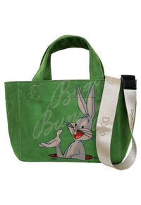 Women Vegan Green Medium Tote Bag - Warner Bros Bugs Bunny Bunny Talk Design
