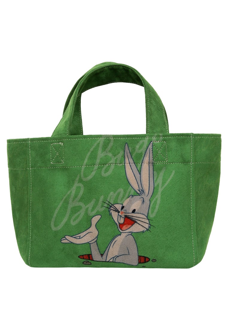 Women Vegan Green Medium Tote Bag - Warner Bros Bugs Bunny Bunny Talk Design