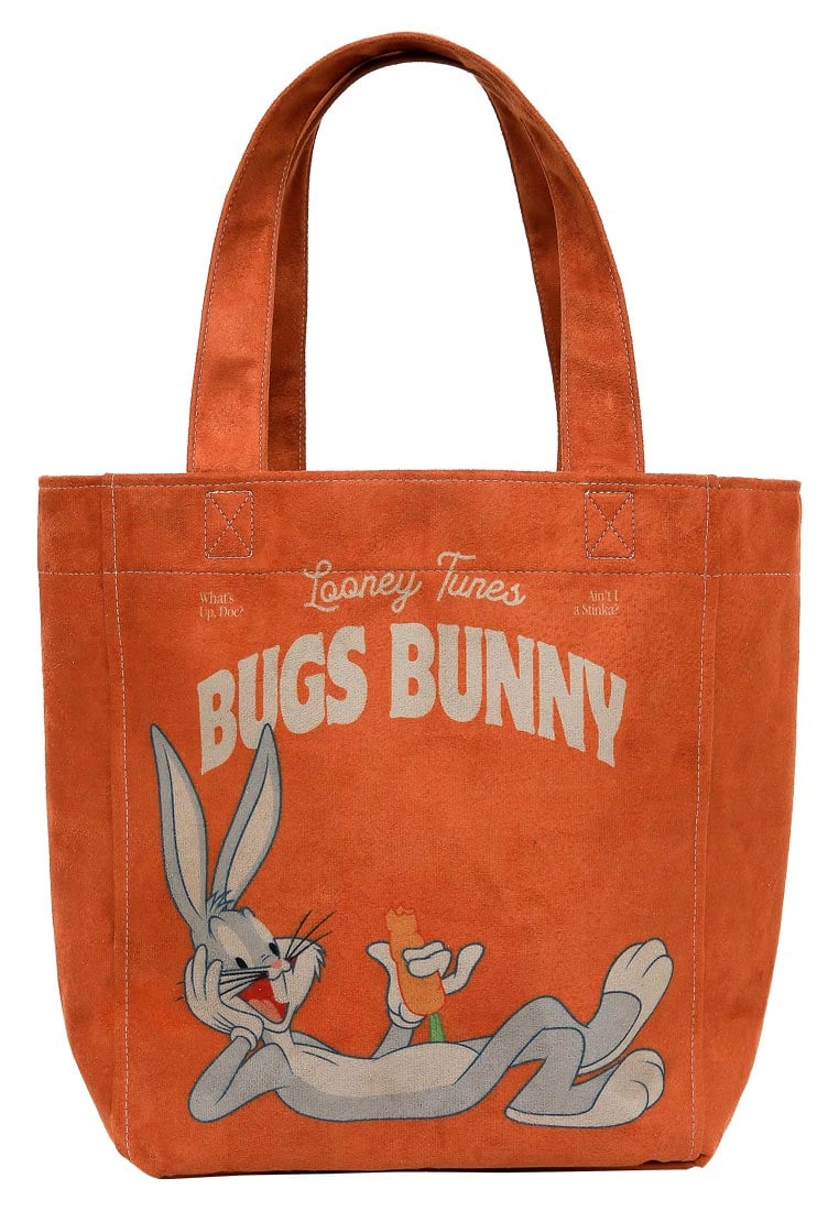 Women Vegan Orange Large Tote Bag - Warner Bros Red Hot Bunny Design